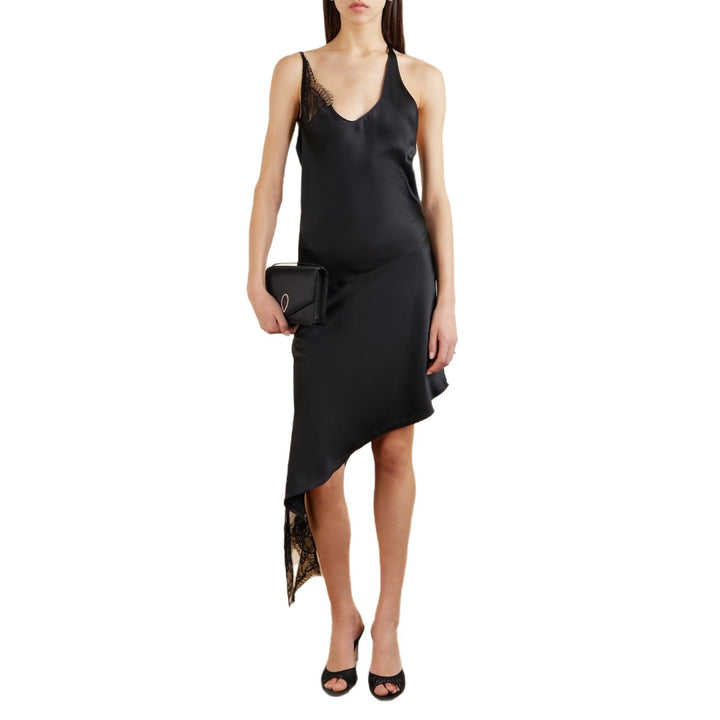 Damen Asymmetrisches Abendkleid mit feiner Spitzenverzierung Drune