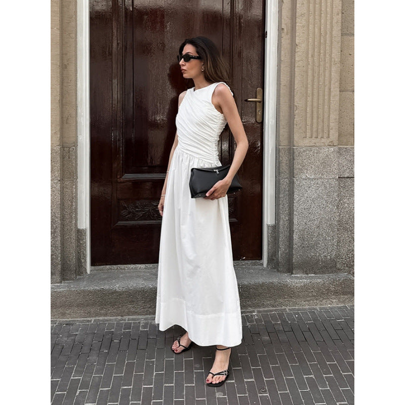 Damen Elegantes Maxikleid mit lässiger Passform und raffinierten Drapierungen Drune
