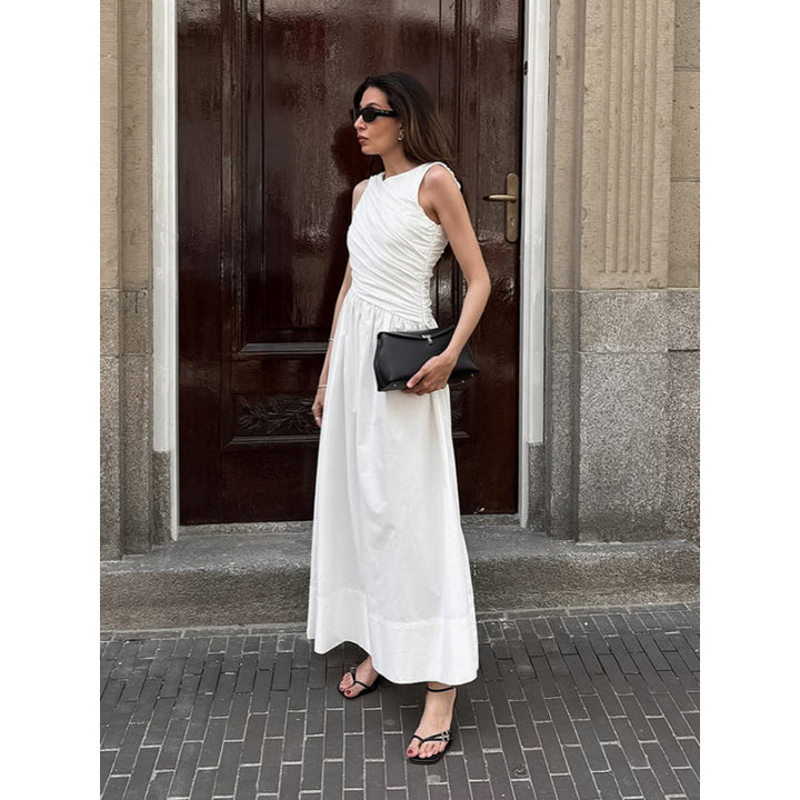 Damen Elegantes Maxikleid mit lässiger Passform und raffinierten Drapierungen Drune