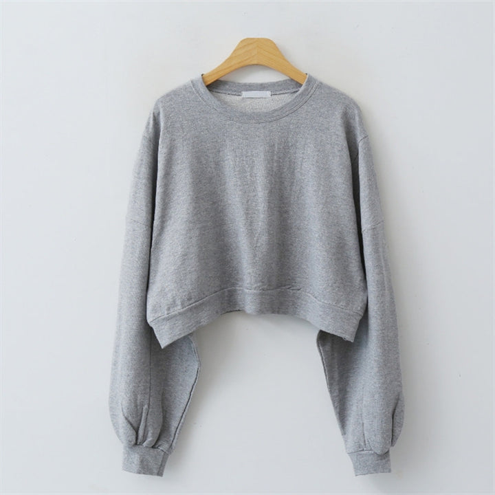 Damen cropped Pullover mit Ballonärmeln Drune