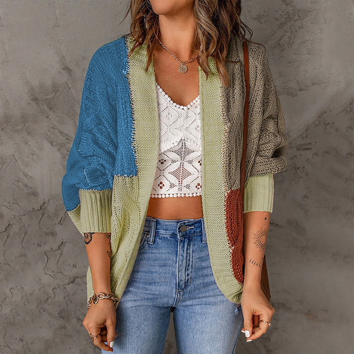 Damen Lässige Strickjacke mit asymmetrischem Muster Drune