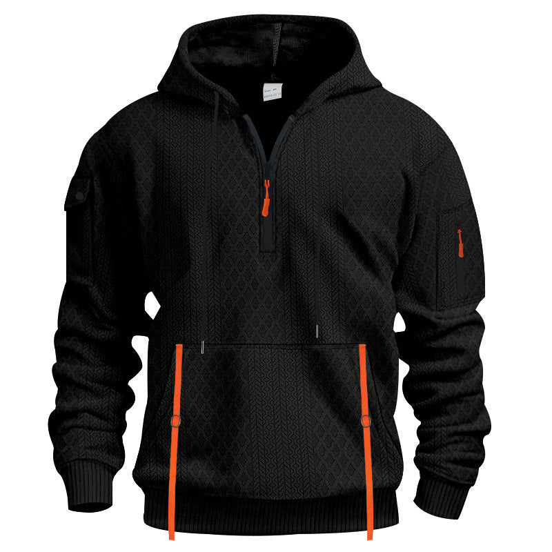 Herren sportlicher Kapuzenpullover mit Struktur und praktischen Taschen Drune