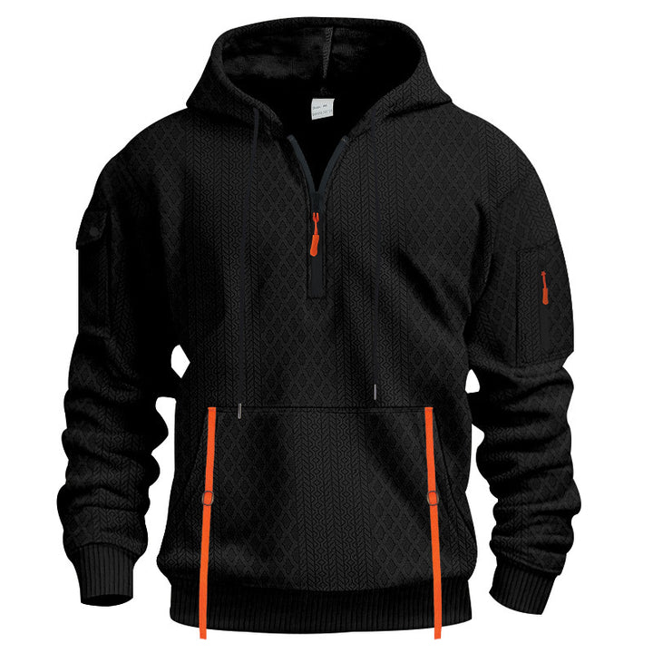 Herren sportlicher Kapuzenpullover mit Struktur und praktischen Taschen Drune
