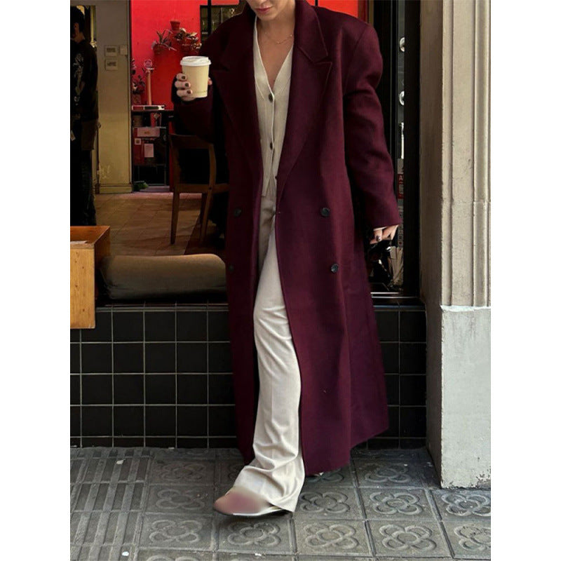 Damen eleganter doppelter Trenchcoat mit weitem Schnitt Drune