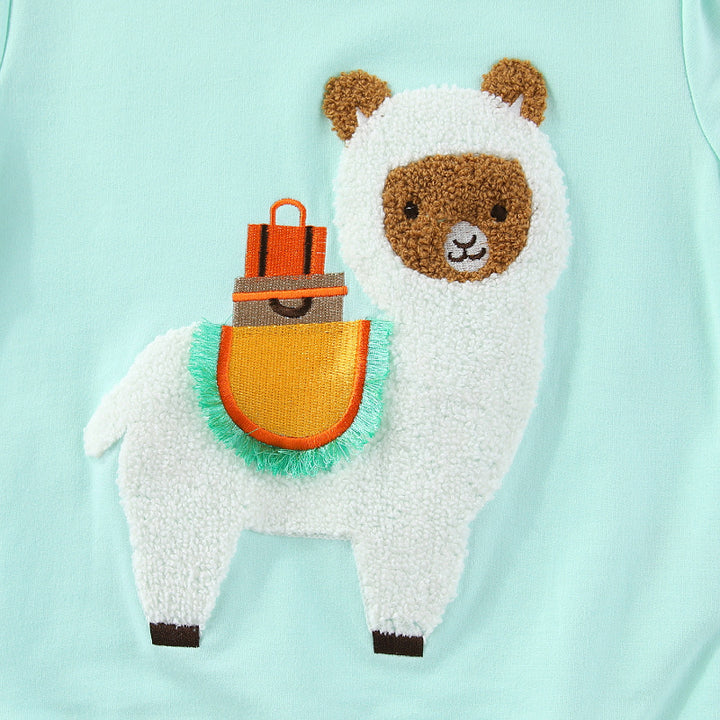 Mädchen Sweatshirt mit verspieltem Lama-Motiv Drune