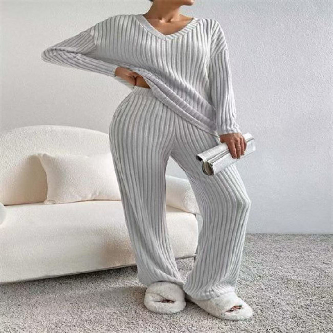 Damen kuscheliges Strick-Loungewear-Set Drune