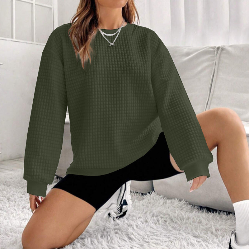 Damen bequemer Oversized Pullover mit strukturiertem Design Drune