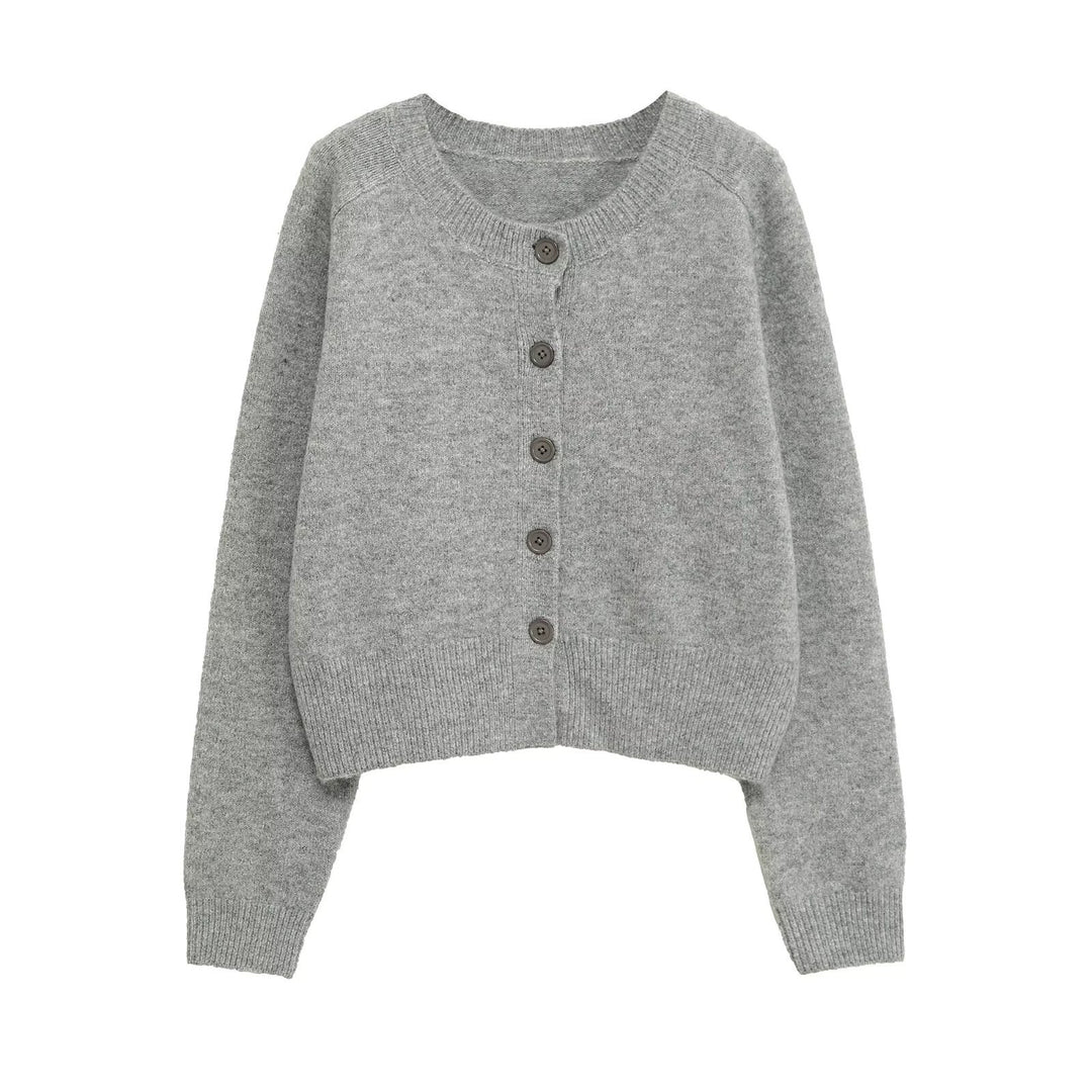 Damen Modischer Strickcardigan mit schickem Knopfverschluss Drune