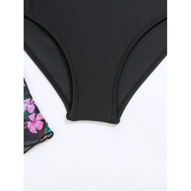 Damen Bademantel mit floralem Design und langen Ärmeln Drune
