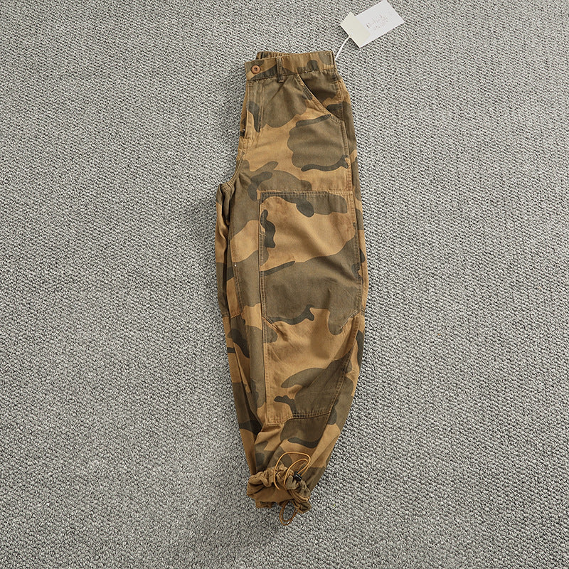 Herren Cargohose im stylischen Camouflage-Design mit elastischem Bund und praktischen Taschen Drune