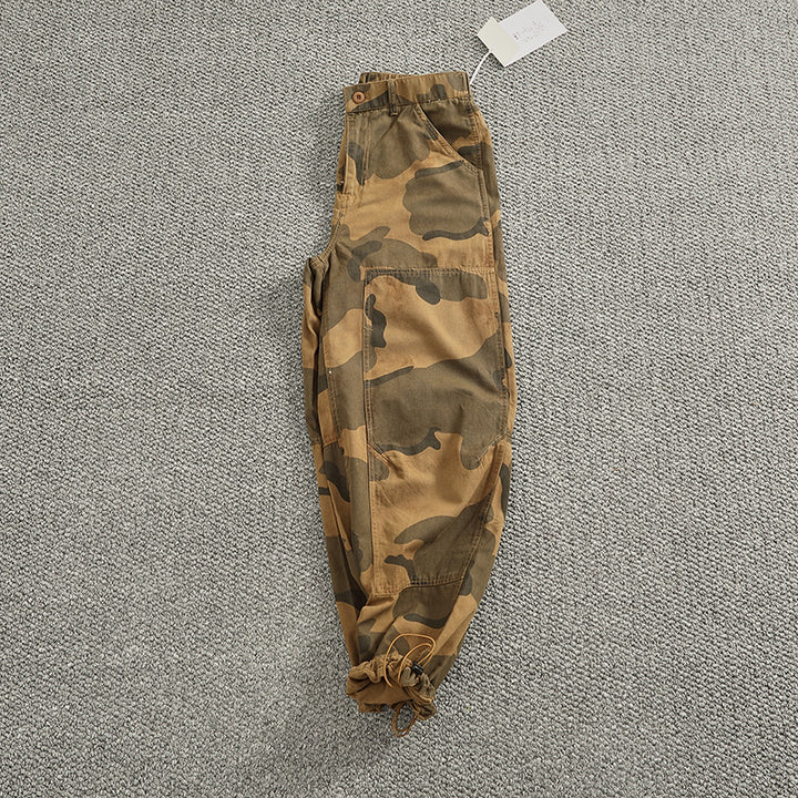 Herren Cargohose im stylischen Camouflage-Design mit elastischem Bund und praktischen Taschen Drune