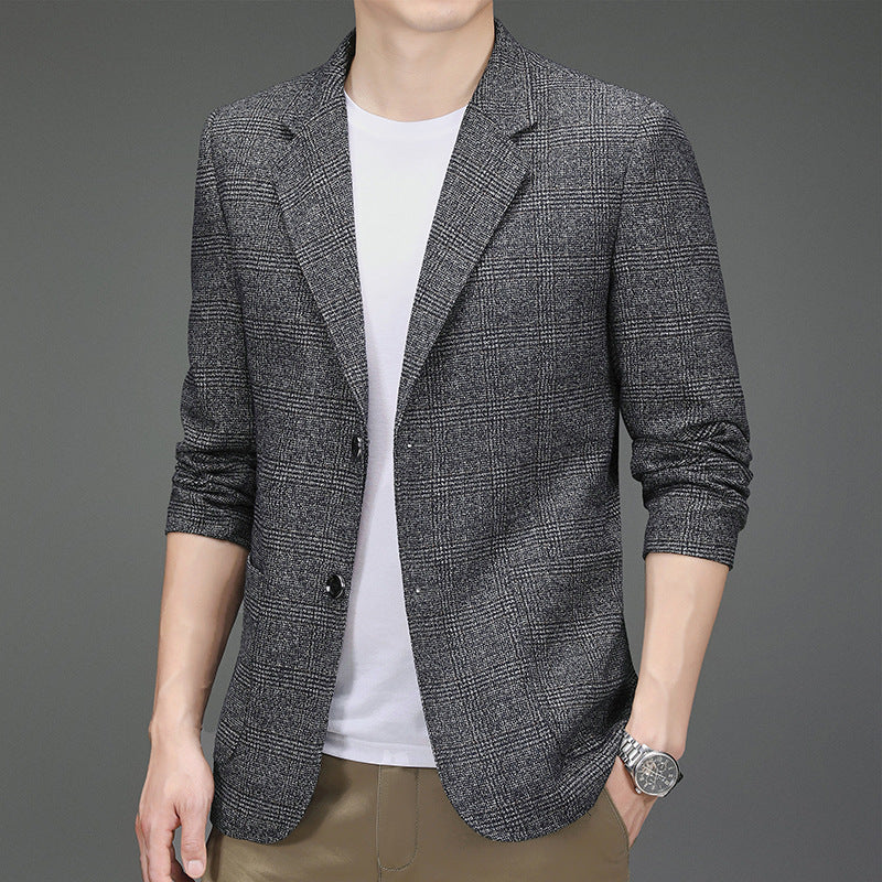 Herren moderne Blazerjacke mit strukturiertem Design Drune