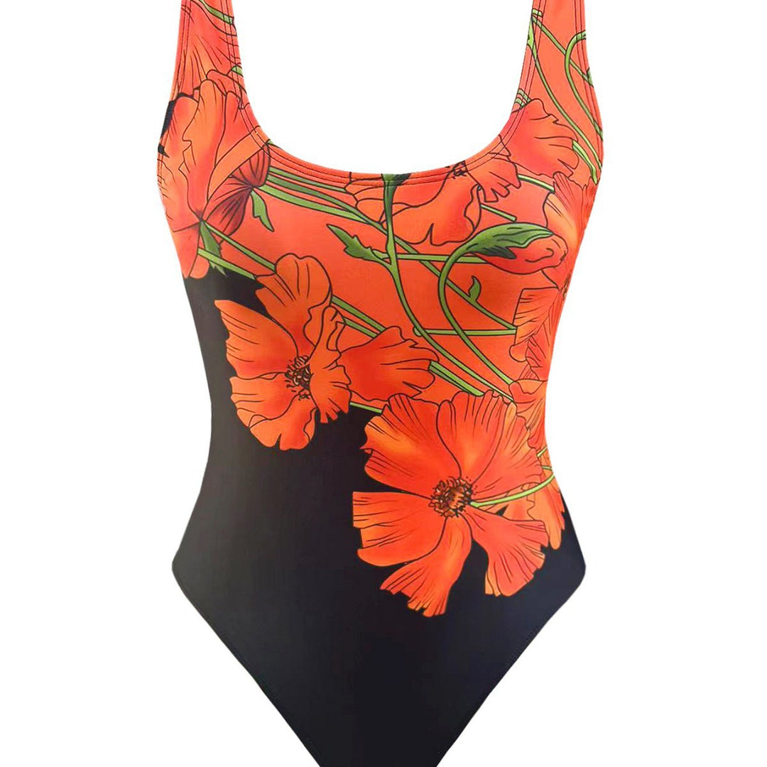 Damen Einteiler Badeanzug mit floralem Design Drune