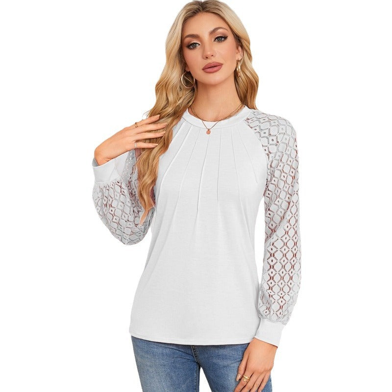 Damen Elegantes und atmungsaktives Oberteil mit Spitze Drune