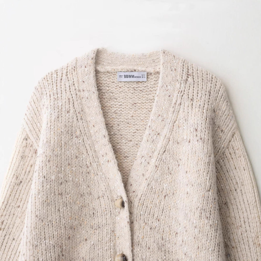 Damen Strickjacke mit grobem Muster und praktischen Taschen Drune