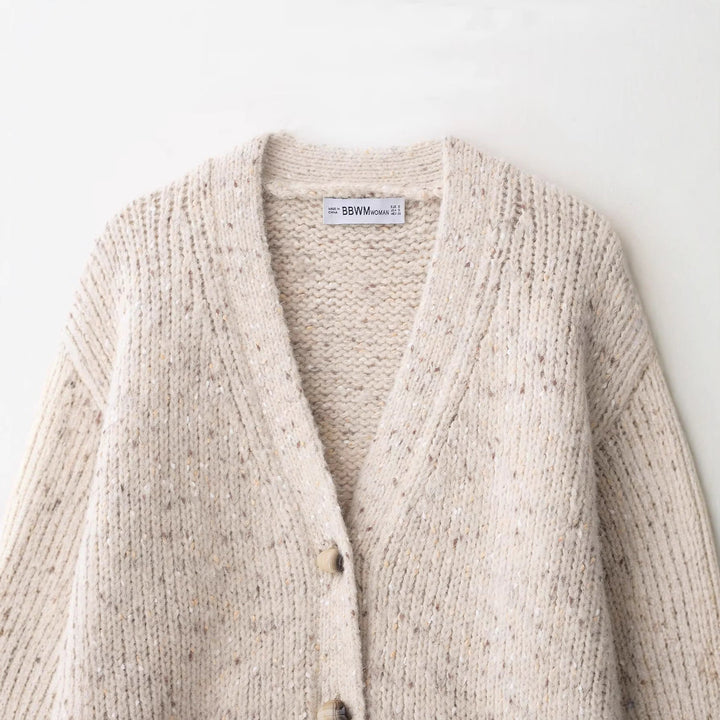 Damen Strickjacke mit grobem Muster und praktischen Taschen Drune