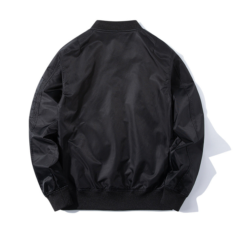 Herren o Leicht Nylon Flug Bomberjacke mit hochsichtbarem Kontrastfutter, Ärmelsichtreißverschluss, Utility-Tasche und gerippten Abschlüssen Drune