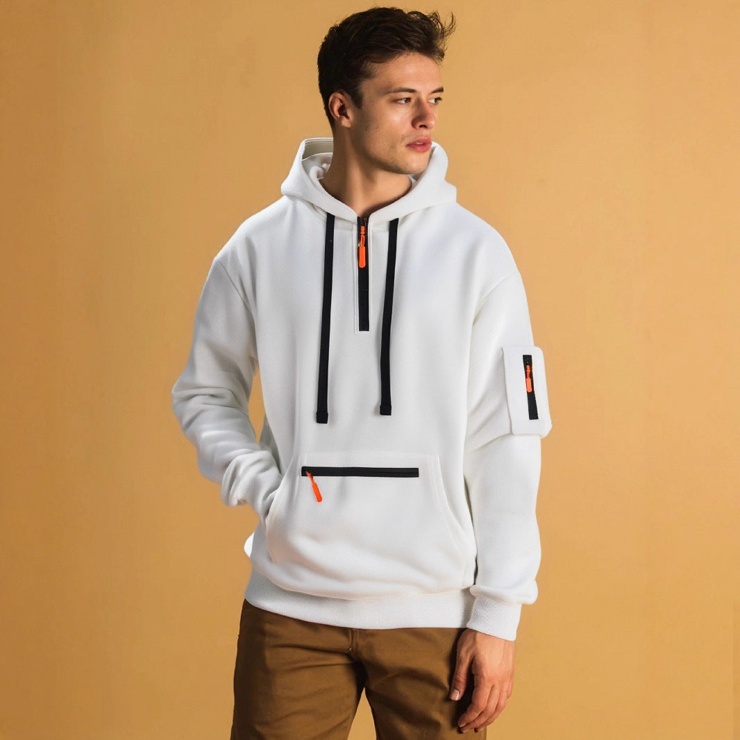 Herren sportlicher Hoodie mit praktischen Taschen und modischem Reißverschluss Drune