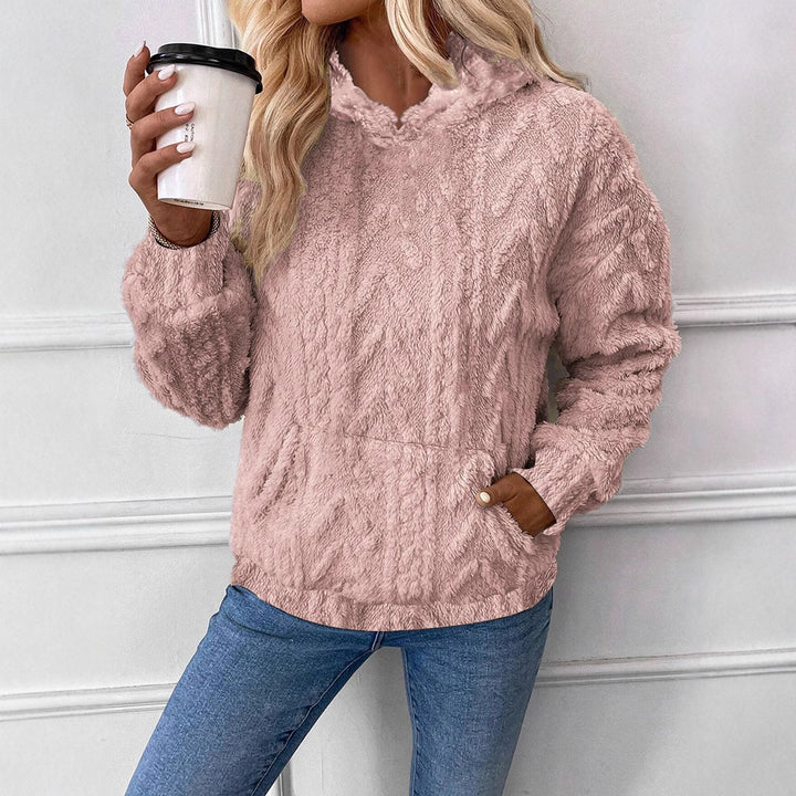 Damen Flauschiger Hoodie mit Kängurutasche Drune