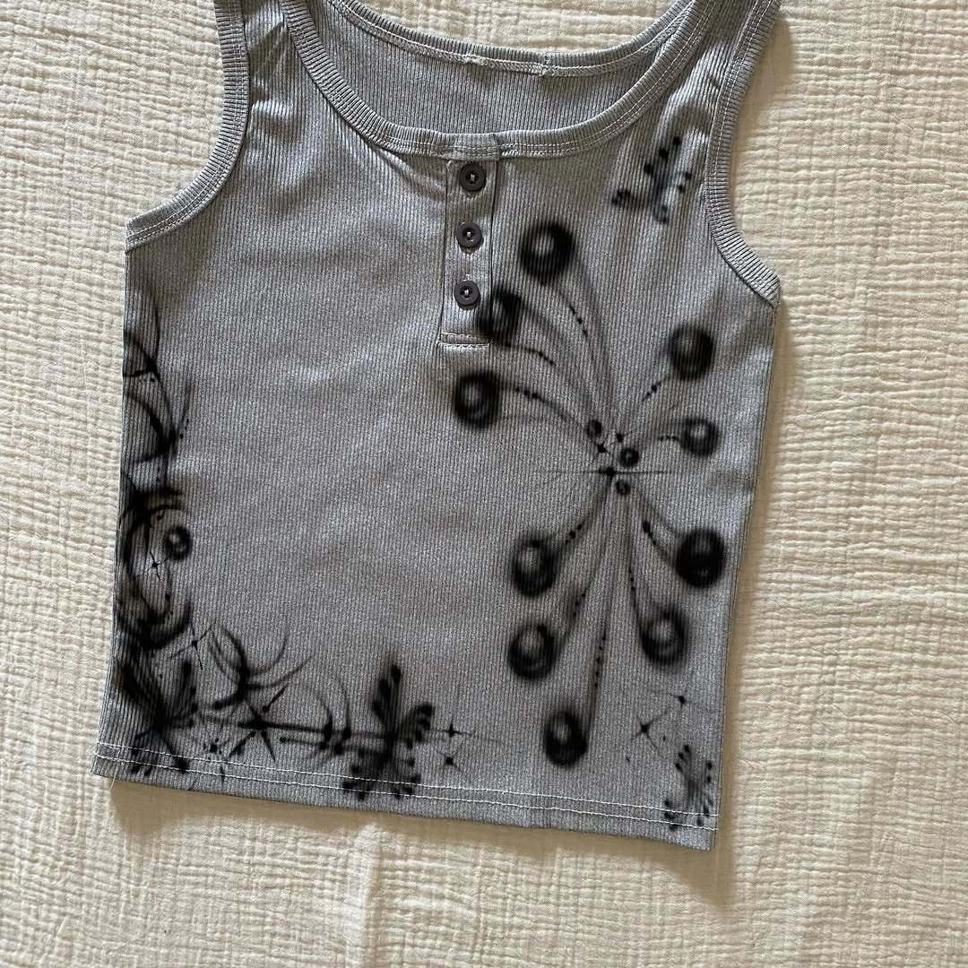 Damen modisches Top mit kreativen Druck Drune