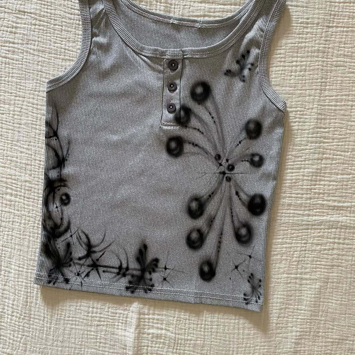 Damen modisches Top mit kreativen Druck Drune