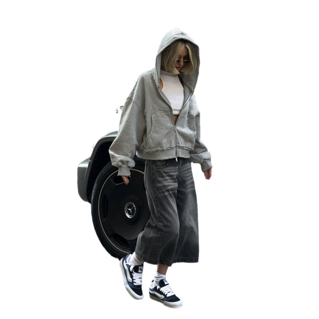 Damen lässige Oversized-Hemdjacke mit modischen Ziernähten und praktischen Taschen Drune