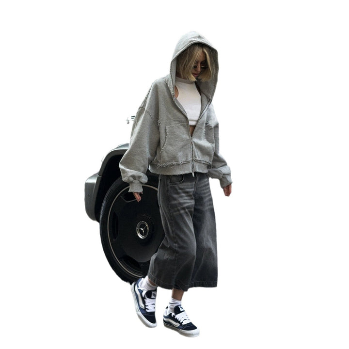 Damen lässige Oversized-Hemdjacke mit modischen Ziernähten und praktischen Taschen Drune