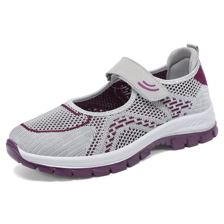 Damen Leichte Freizeitschuhe mit verstellbarem Riemen und atmungsaktivem Netzobermaterial Drune