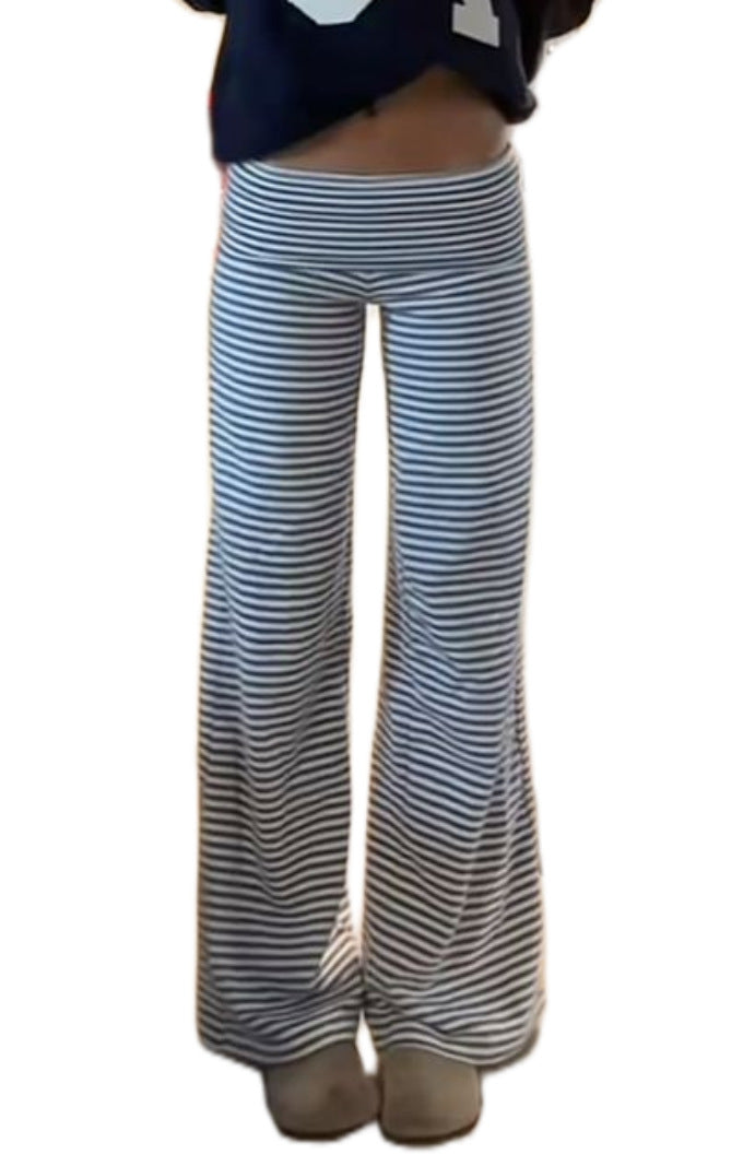 Damen weite Freizeit-Hose mit elastischem Bund und Pünktchenmuster Drune