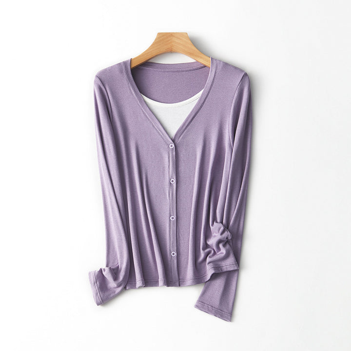Damen Leichtgewicht Langarm Button-Up Cardigan Drune