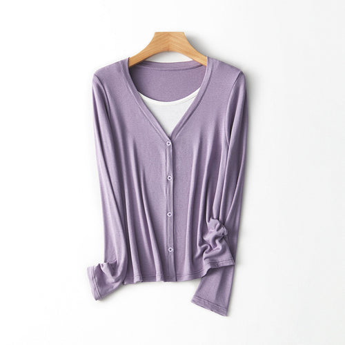 Damen Leichtgewicht Langarm Button-Up Cardigan Drune