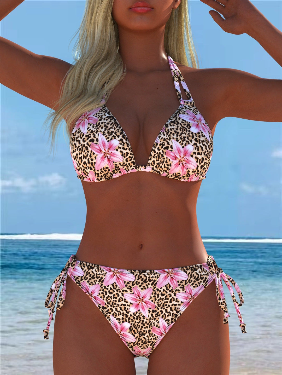 Damen Bikini-Set mit verspieltem Schnitt und trendigem Mustermix Drune