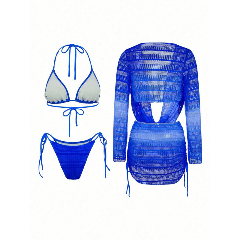 Damen Strandkleid mit Raffung und attraktivem V-Ausschnitt Drune