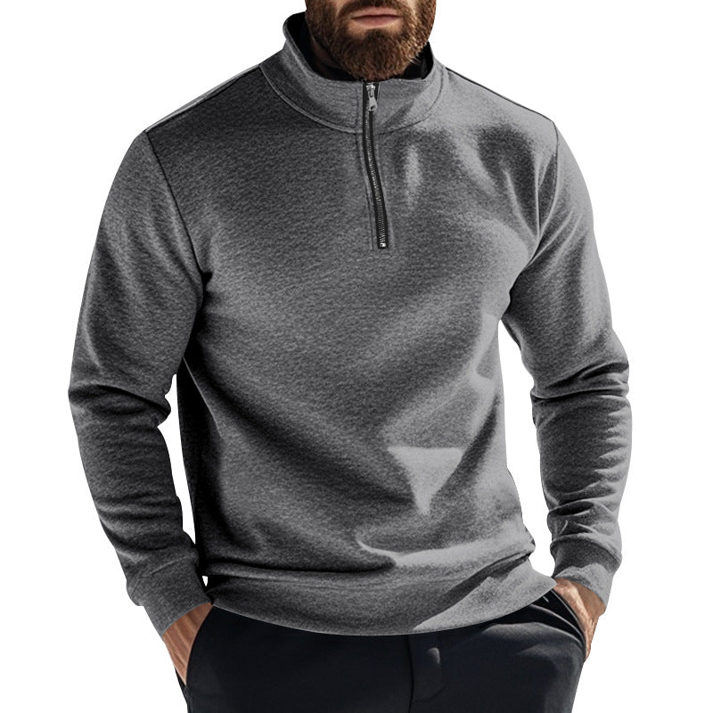 Herren nan thermischer Halbzip-Pullover mit Stehkragen und wärmendem Fleece-Innenfutter Drune