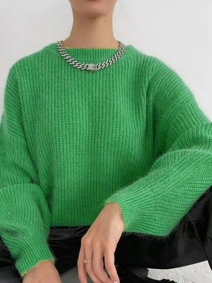 Damen lässiger oversized Pullover aus hochwertigem Strick Drune