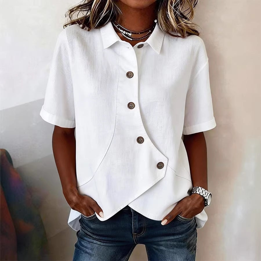 Damen Besonders gestaltete Bluse mit einzigartigem Knopfdetail Drune