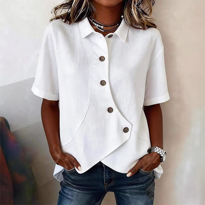 Damen Besonders gestaltete Bluse mit einzigartigem Knopfdetail Drune