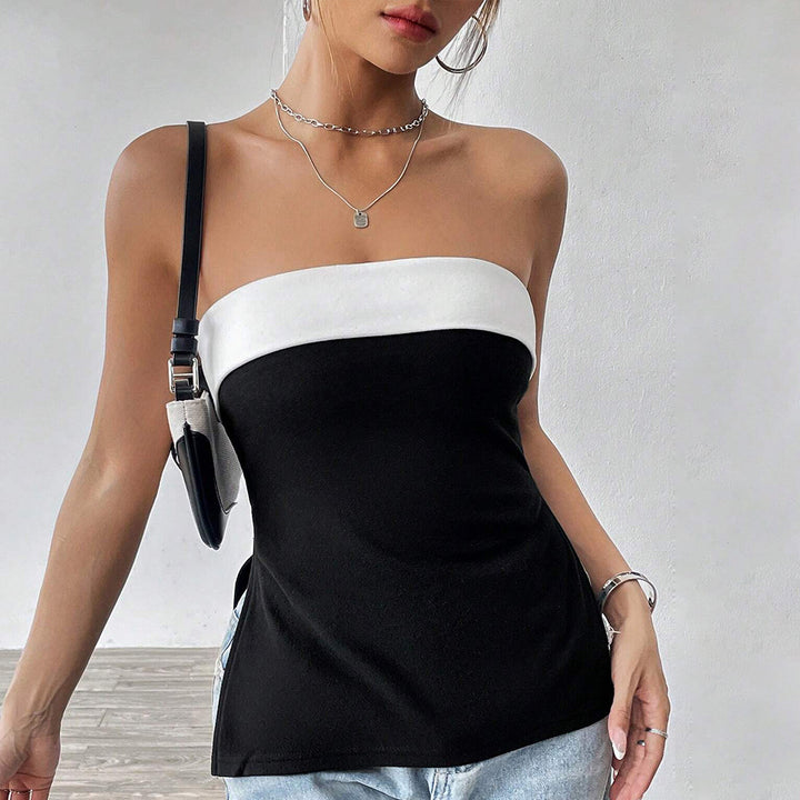 Damen Trägertop mit figurbetonender Silhouette und elegantem Kontrastdesign Drune