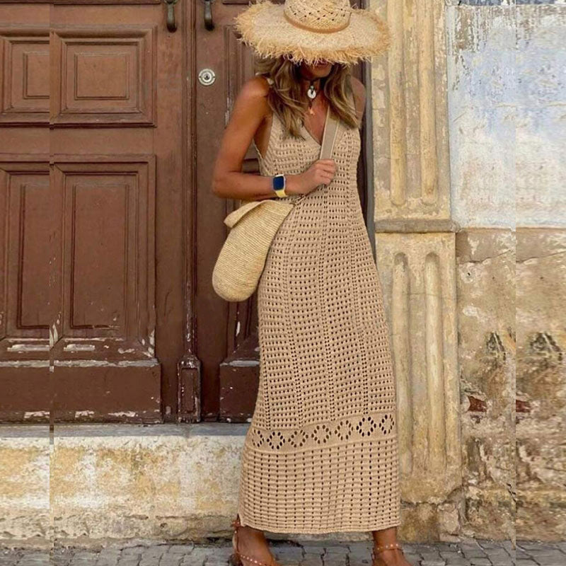 Damen gehäkeltes Sommer-Maxikleid Drune