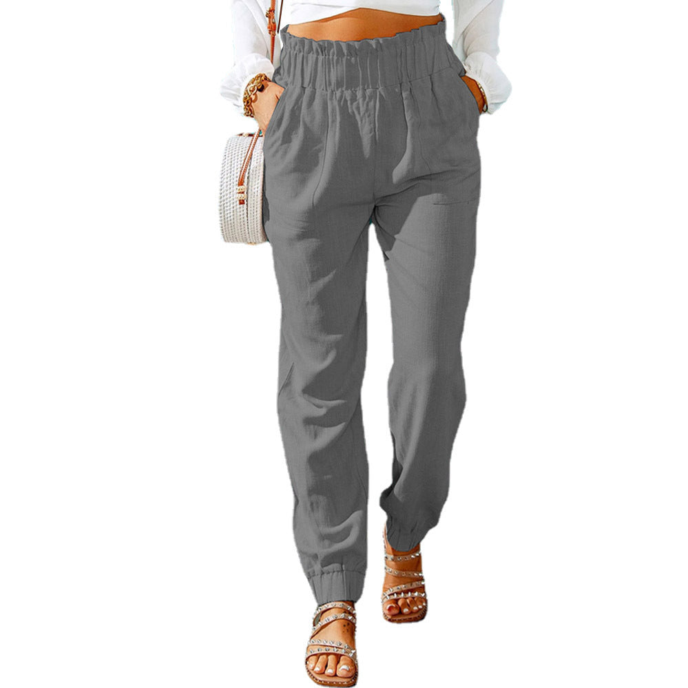 Damen Bequeme und elegante Sommerhose mit elastischem Bund und praktischen Taschen Drune