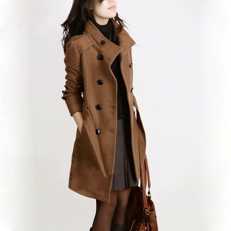 Drune | Trenchcoat - Wollmix - Doppelreiher - Mit Gürtel - Eleganter langer Mantel