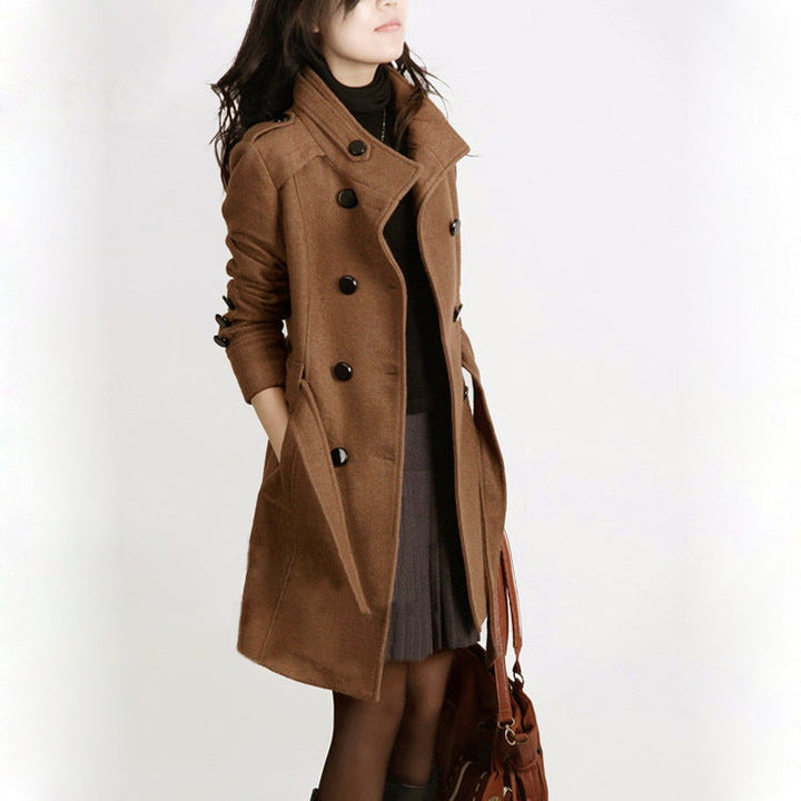 Drune | Trenchcoat - Wollmix - Doppelreiher - Mit Gürtel - Eleganter langer Mantel