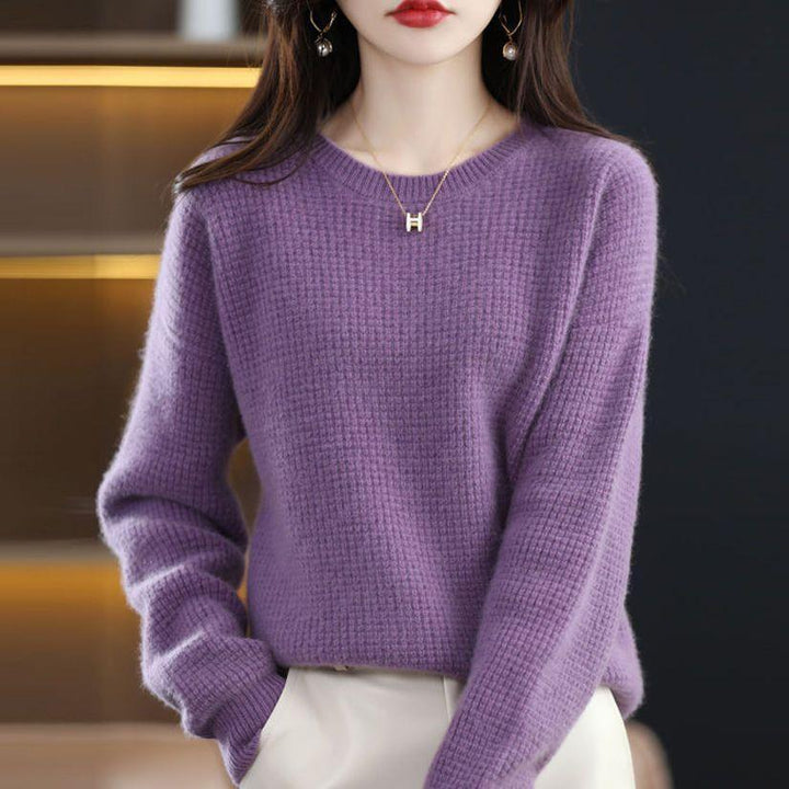 Damen lässiger und warmer Pullover aus noblem Strick Drune