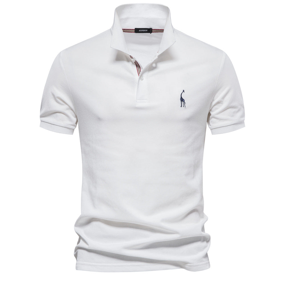 Herren Poloshirt aus atmungsaktiver Piqué-Baumwolle mit elegantem Stehkragen Drune
