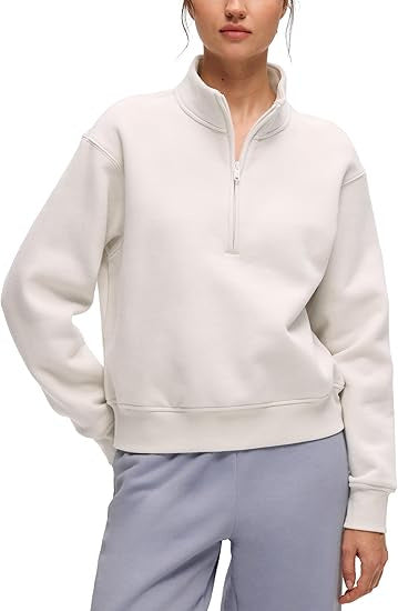 Damen sportlicher Fleece-Pullover mit Stehkragen Drune