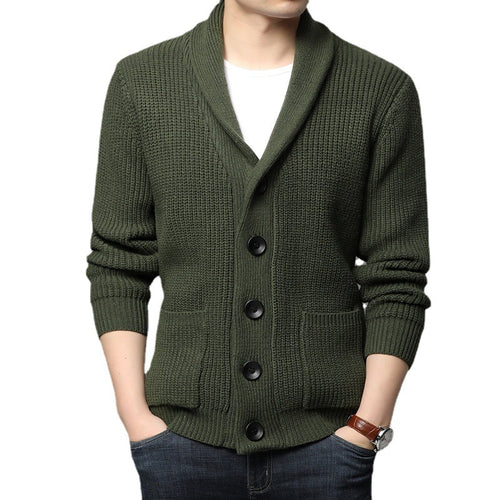 Herren Strickjacke mit Schalkragen und praktischen Taschen Drune