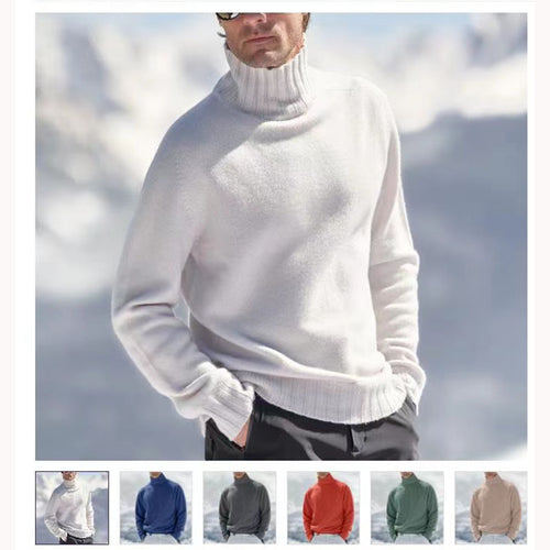 Herren Rollkragenpullover aus hochwertiger Wolle mit strukturierten Details Drune