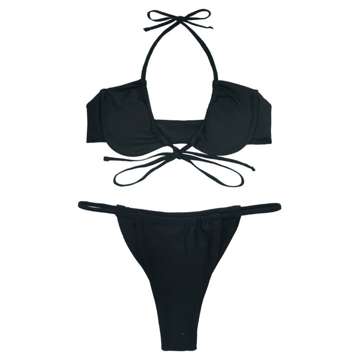 Damen Push-Up Bikini mit verstellbaren Bindebändern Drune