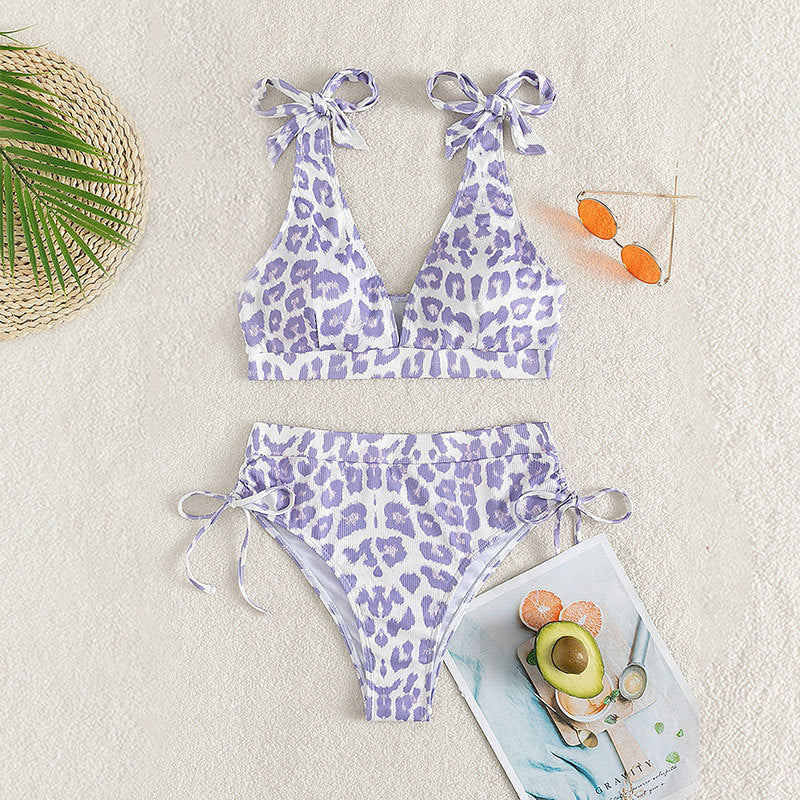 Damen Bikini-Set mit verstellbaren Trägern und hohem Bund Drune