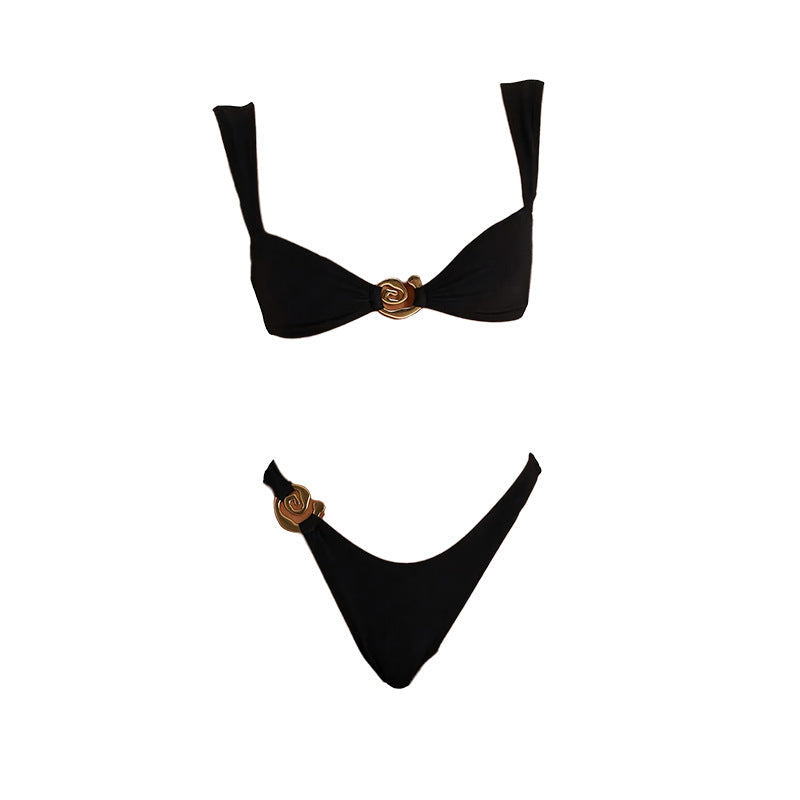 Damen Triangel-Bikini mit elegantem Goldakzent Drune